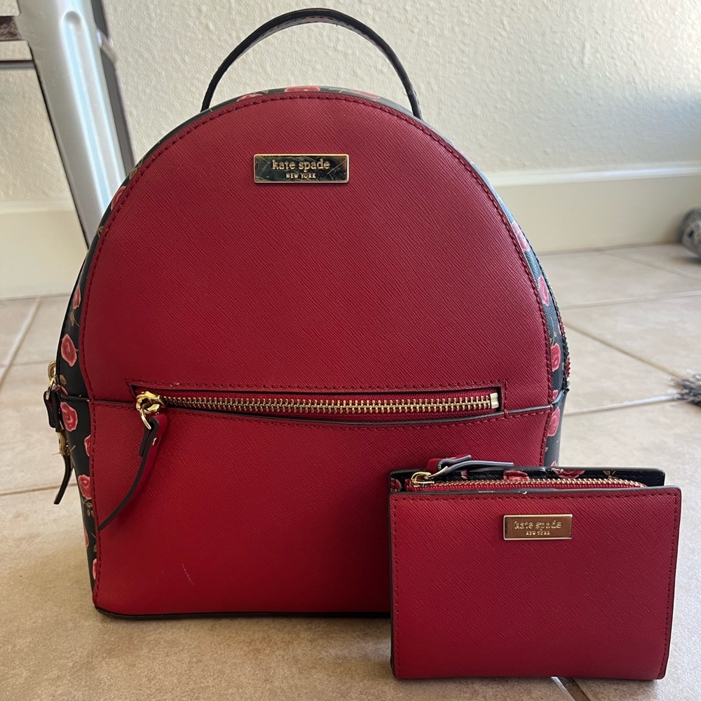 Kate spade mini backpack and wallet set